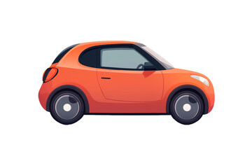Obraz premium Bright orange compact car with a modern design.