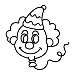 A hand drawn icon of clown balloon 


