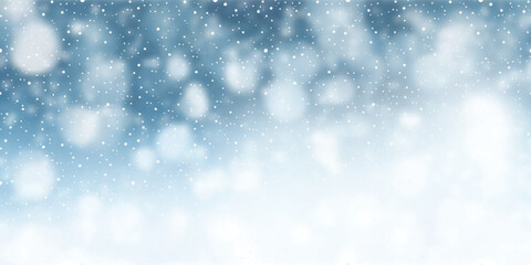Fototapeta premium Winter sky, snowflakes and snowfall, winter vector background 