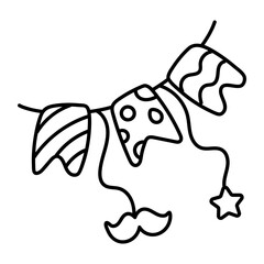 A hand drawn icon of decorative garland 

