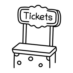 A hand drawn icon of ticket booth 

