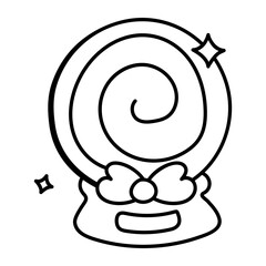 A doodle style icon of crystal ball 

