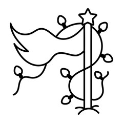 A hand drawn icon of carnival lights 

