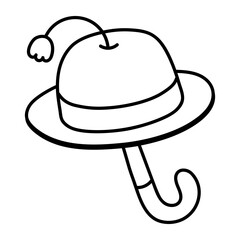 A hand drawn icon of circus cap 

