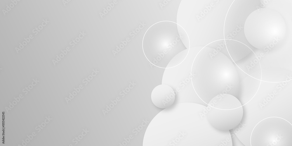 Wall mural modern white and gray circle gradient trendy background. grey abstract background geometry circle, d