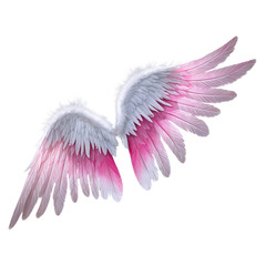 Naklejka premium Elegant Pink Angel Wings Design for Creative Projects on Transparent Background