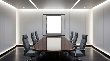 Blank board in modern conference room