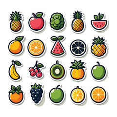 Fresh Fruit Still Life Vector, Lemon Silhouette Set, Delicious Fruits Clip Art Illustration