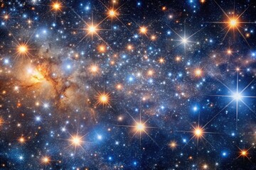 Obraz premium A mesmerizing pattern of stars and galaxies in a distant cosmos, galaxy, dark energy, cosmic rays, stars, spacetime curvature