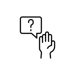 Give question outline icons, minimalist vector illustration ,simple transparent graphic element .Isolated on white background