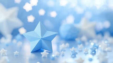 Abstract background with white and blue stars