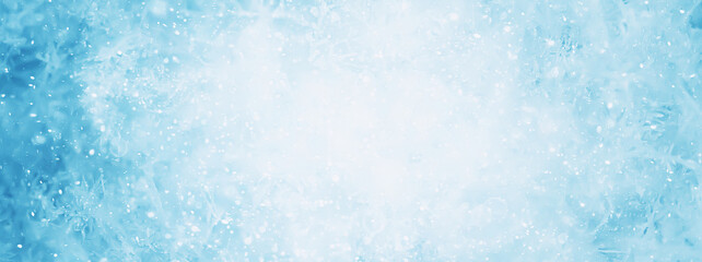 long panorama blue snow background abstract blurred