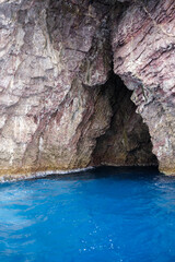 rocky caves in sea
