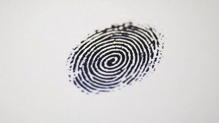 Biometric fingerprint digitally imprinted on a white background,