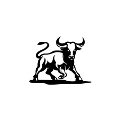 Vector of a bull on a white background. Animals.
