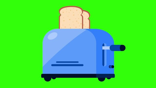 bread Toaster animation on a green background