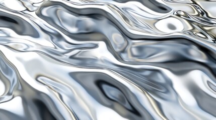 Abstract Silver Liquid Background