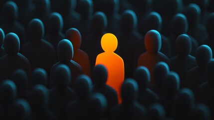 Obraz premium A group of people with one person standing out in the middle