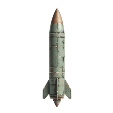 A weathered missile with a warhead isolate on transparency background PNG