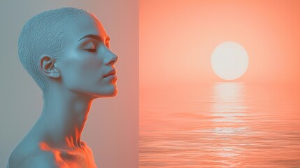 Mindful Oneness practice in serene sunset setting with breathwork
