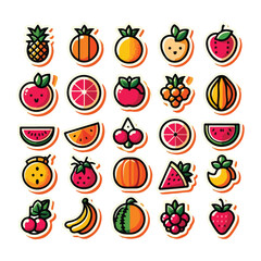 Fresh Fruit Still Life Vector, Lemon Silhouette Set, Delicious Fruits Clip Art Illustration