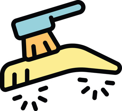 recommend clip art: Dustpan with attached brush cleaning a surface and removing dust particles