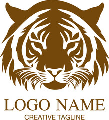 Tiger head logo, tiger, tiger logo, tiger face, icon fully editable vector logo template