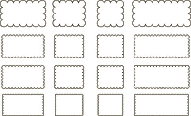 Set y2k geometric psychedelic squiggle border or frame lines
