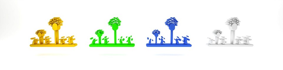 Colorful Mold icon isolated on white background. Minimalism concept. 3D render illustration