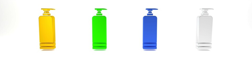 Colorful Cream or lotion cosmetic tube icon isolated on white background. Body care products for men. Minimalism concept. 3D render illustration