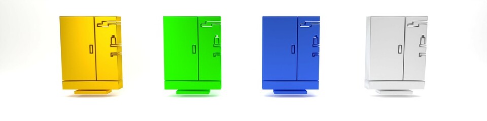 Colorful Shower cabin icon isolated on white background. Minimalism concept. 3D render illustration