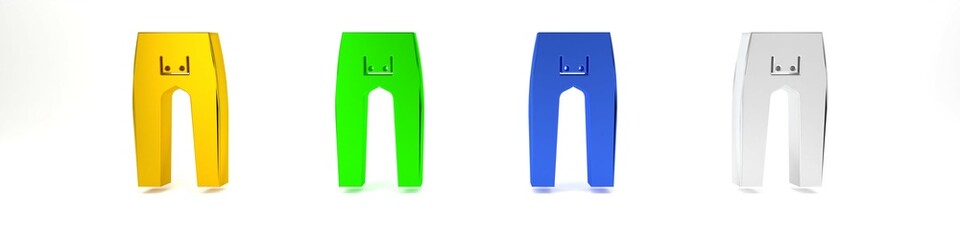 Colorful Pants icon isolated on white background. Minimalism concept. 3D render illustration
