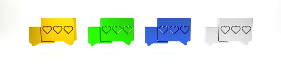 Colorful Like and heart icon isolated on white background. Counter Notification Icon. Follower Insta. Minimalism concept. 3D render illustration