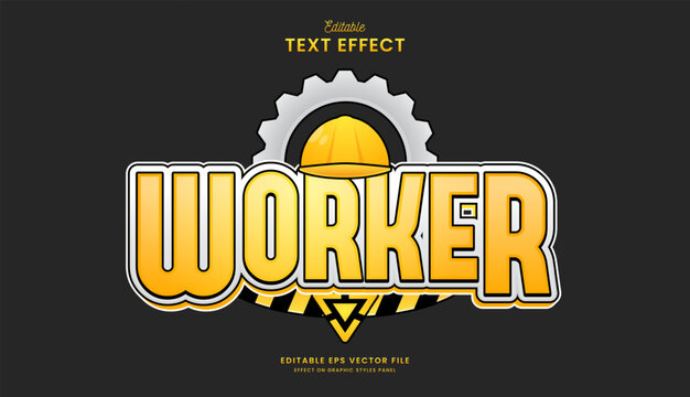 decorative worker editable text effect design