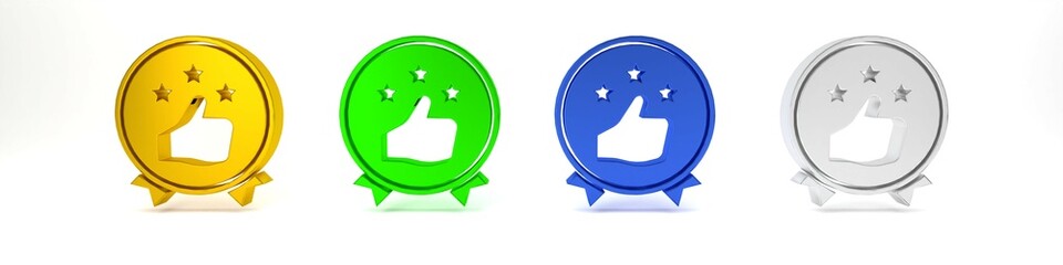 Colorful Consumer or customer product rating icon isolated on white background. Minimalism concept. 3D render illustration