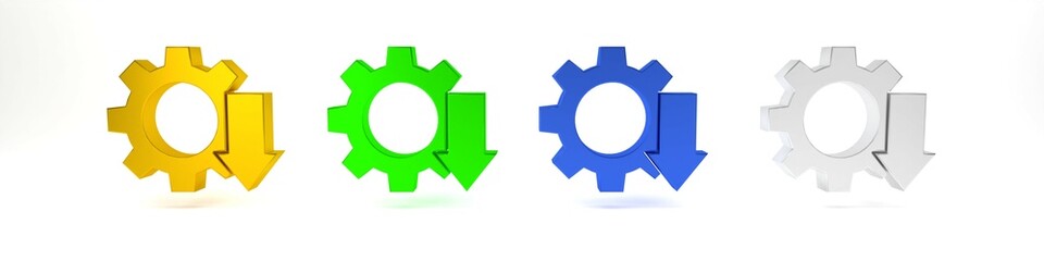 Colorful Cost reduction icon isolated on white background. Minimalism concept. 3D render illustration