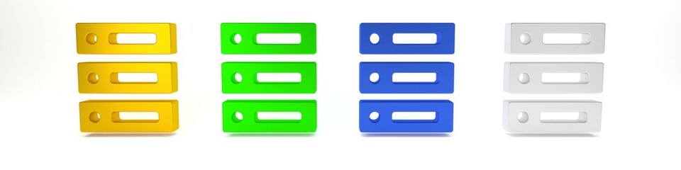 Obraz premium Colorful Server, Data, Web Hosting icon isolated on white background. Minimalism concept. 3D render illustration