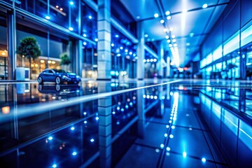 Futuristic Blue Gradient Surface in Tilt-Shift Photography Style for High-Tech Aesthetic