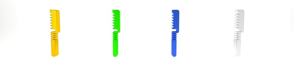 Obraz premium Colorful Medical saw icon isolated on white background. Surgical saw designed for bone cutting limb amputations and before bone grafting. Minimalism concept. 3D render illustration