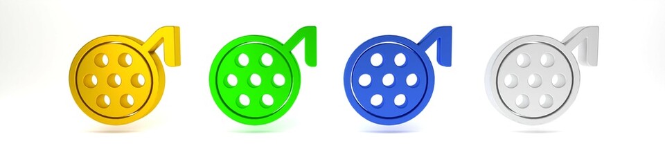 Colorful Surgery lamp icon isolated on white background. Minimalism concept. 3D render illustration