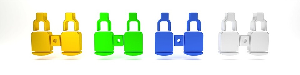 Colorful Binoculars icon isolated on white background. Find software sign. Spy equipment symbol. Minimalism concept. 3D render illustration