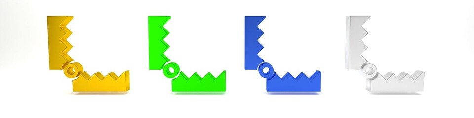 Colorful Trap hunting icon isolated on white background. Minimalism concept. 3D render illustration