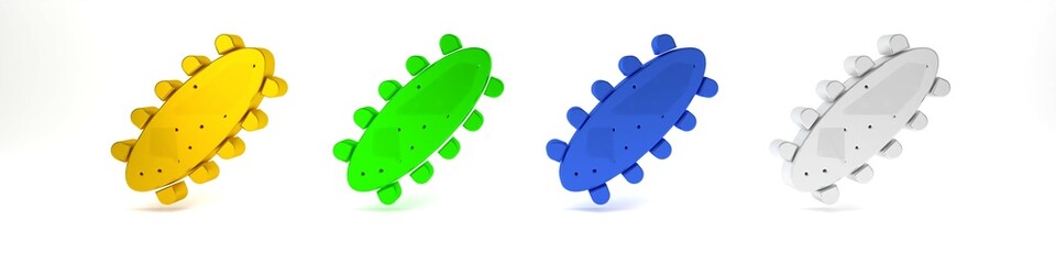 Colorful Sea cucumber icon isolated on white background. Marine food. Minimalism concept. 3D render illustration