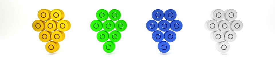 Colorful Caviar icon isolated on white background. Minimalism concept. 3D render illustration