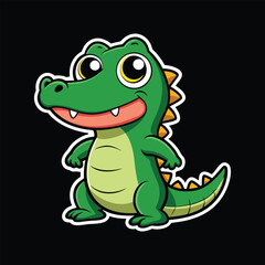 Crocodile wild animal vector cartoon sticker