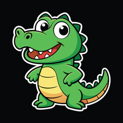 Obraz premium Crocodile wild animal vector cartoon sticker
