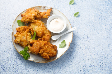 Traditional schnitzel with sauce