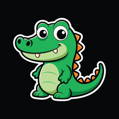 Fototapeta premium Crocodile wild animal vector cartoon sticker