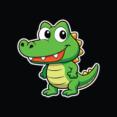 Fototapeta premium Crocodile wild animal vector cartoon sticker