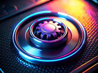 Gear Settings Button in Low Light Photography for Modern User Interfaces and Digital Design